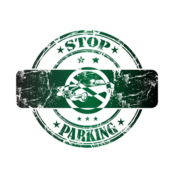 Detener sello de goma de estacionamiento — Vector de stock