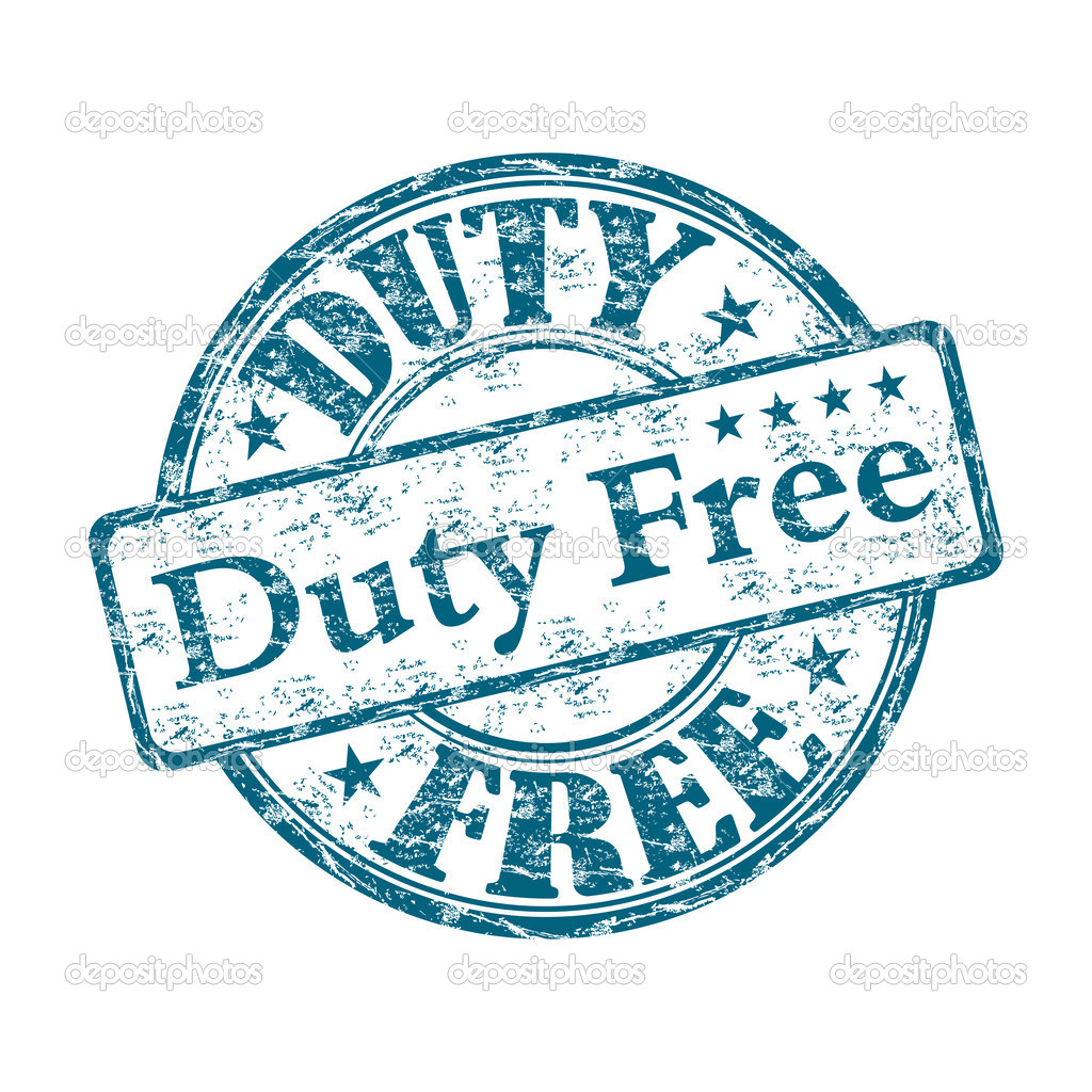 Duty free grunge rubber stamp