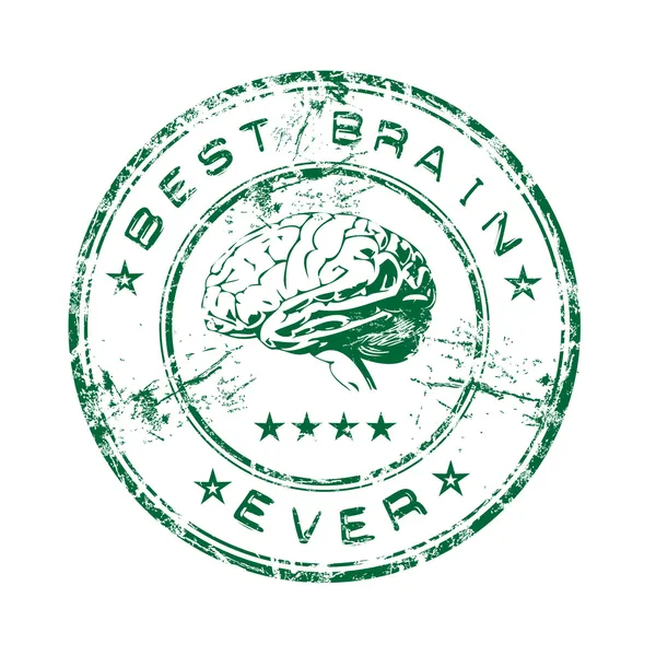 Best brain ever grunge rubber stamp — Stock Vector