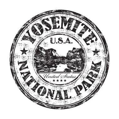 Yosemite National Park grunge rubber stamp clipart