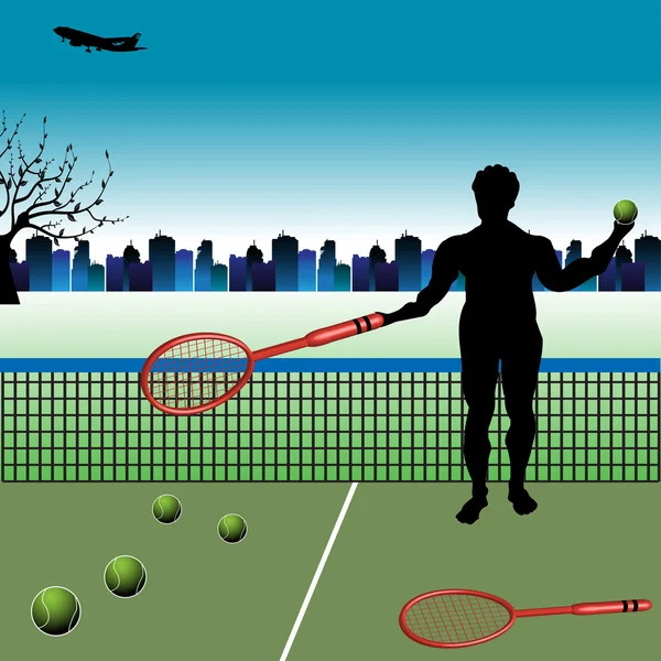 Le joueur de tennis — Image vectorielle