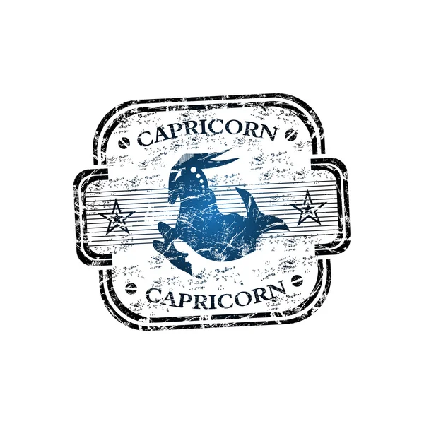 Capricorn grunge rubber stamp — Stock Vector