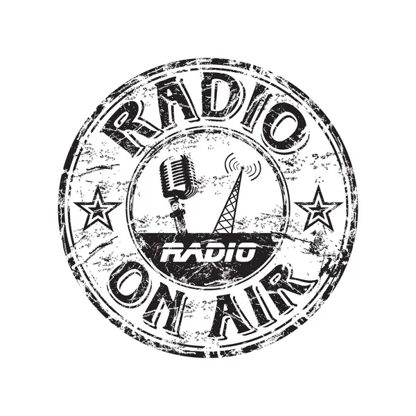 Radio timbre caoutchouc grunge — Image vectorielle