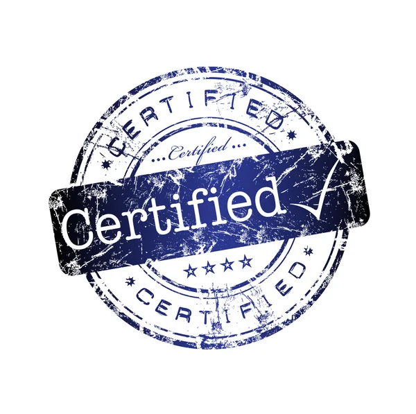 Gecertificeerde grunge Rubberstempel — Stockvector