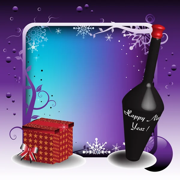 Nowy rok ramki i szampana — Wektor stockowy