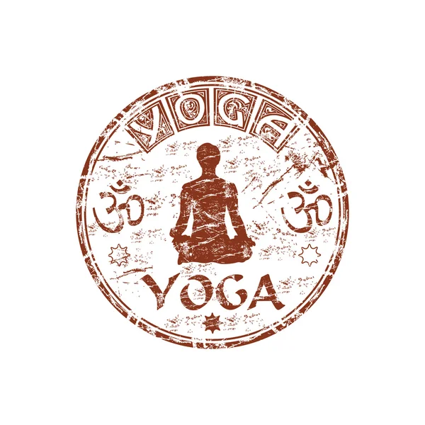 Yoga Grunge Stempel — Stockvektor