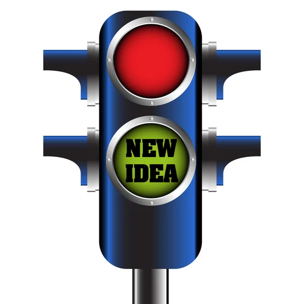 New idea sign on a traffic light — Stock Vector