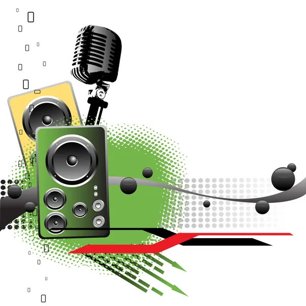 Microphone and loudspeakers — Stock Vector