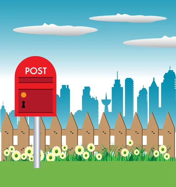 Kırmızı posta kutusu — Stok Vektör