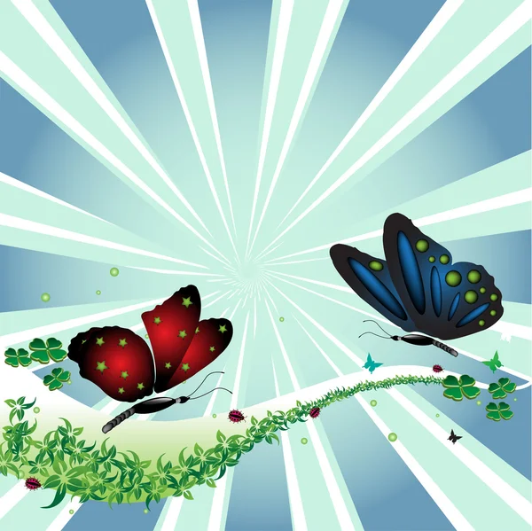 Duas borboletas —  Vetores de Stock