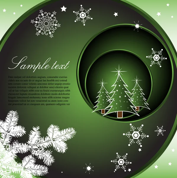 Tarjeta verde de Navidad — Archivo Imágenes Vectoriales