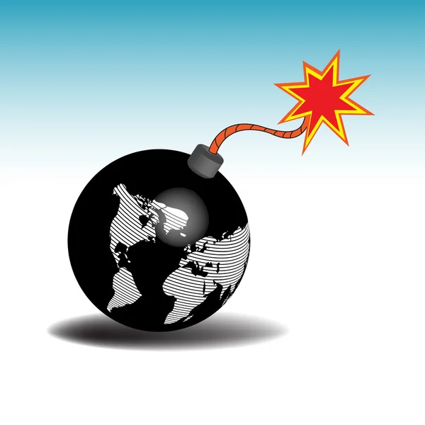 Earth as a bomb ready to blow — Stock Vector