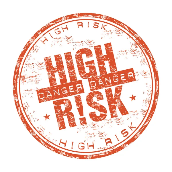 High risk grunge rubber stamp — Stock Vector