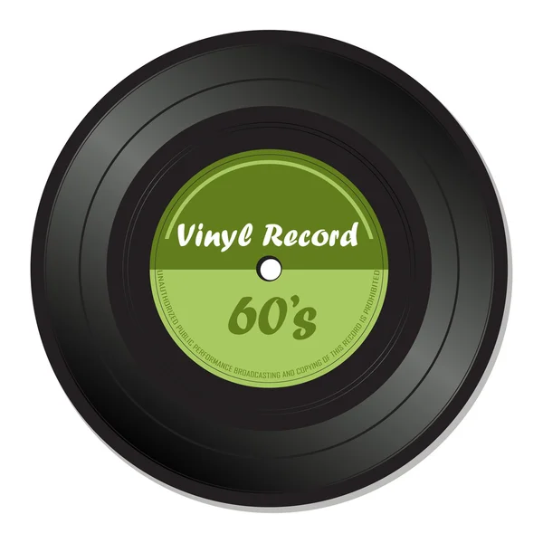 Groene vinyl record — Stockvector