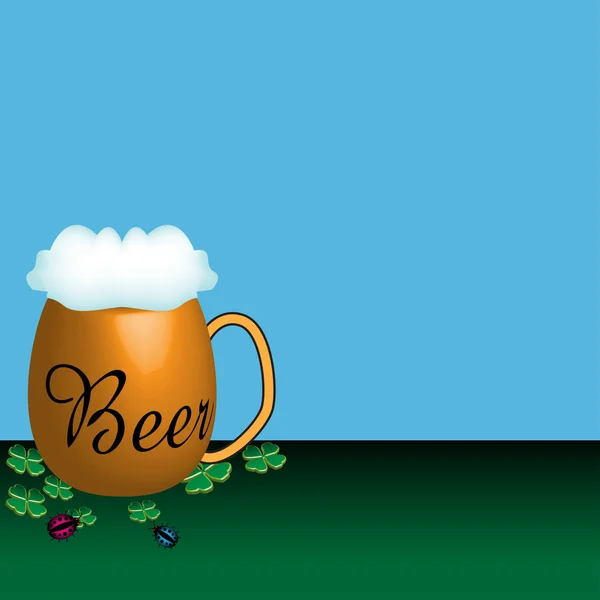 Bier voor Saint Patrick de dag — Stockvector