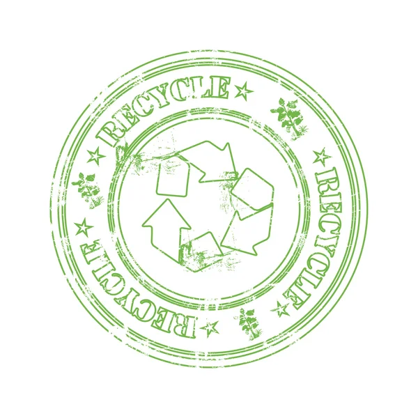 Timbre de recyclage vert — Image vectorielle