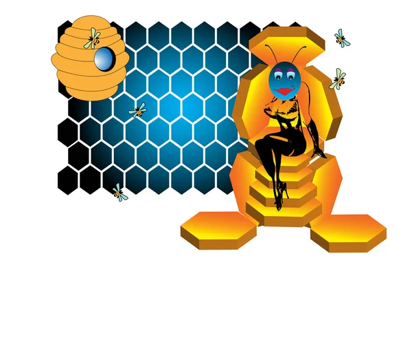 The bee queen — Stock Vector