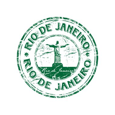 Bir Rio de janeiro grunge lastik damgası