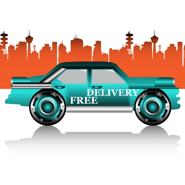 Carro de entrega gratuita — Vetor de Stock