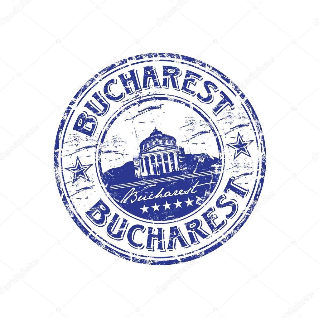 Bucharest grunge rubber stamp