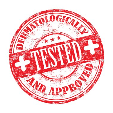 Dermatolojik olarak test edilmiştir grunge lastik damgası