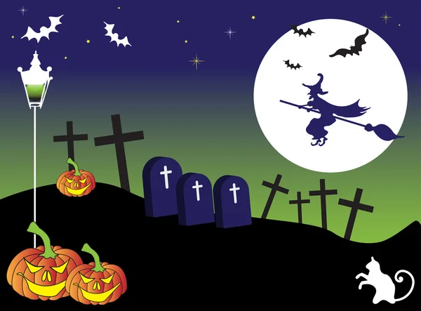 Cartão postal de Halloween — Vetor de Stock