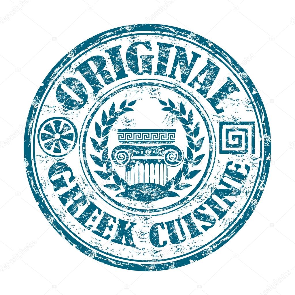Original greek cuisine grunge rubber stamp