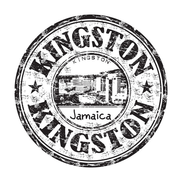 Kingston city grunge rubber stamp