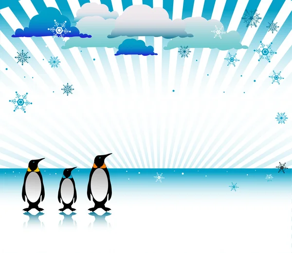 Pingouins sur glace — Image vectorielle