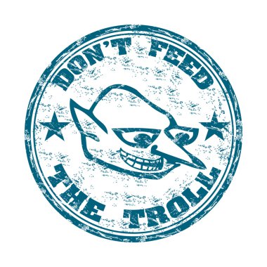 Do not feed the troll grunge rubber stamp clipart