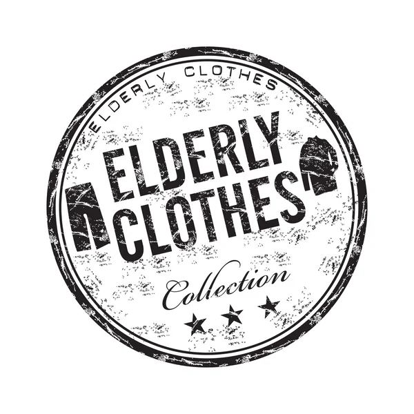 Osoby w podeszłym wieku ubrania kolekcja pieczątka — Wektor stockowy