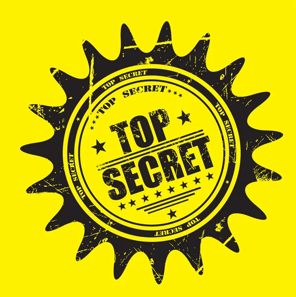 Top secret grunge lastik damgası — Stok Vektör