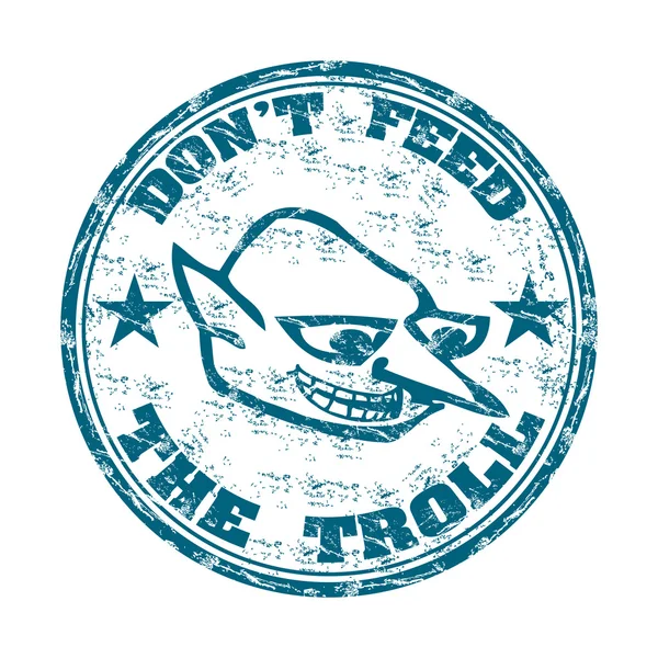 No alimente el troll grunge sello de goma — Vector de stock