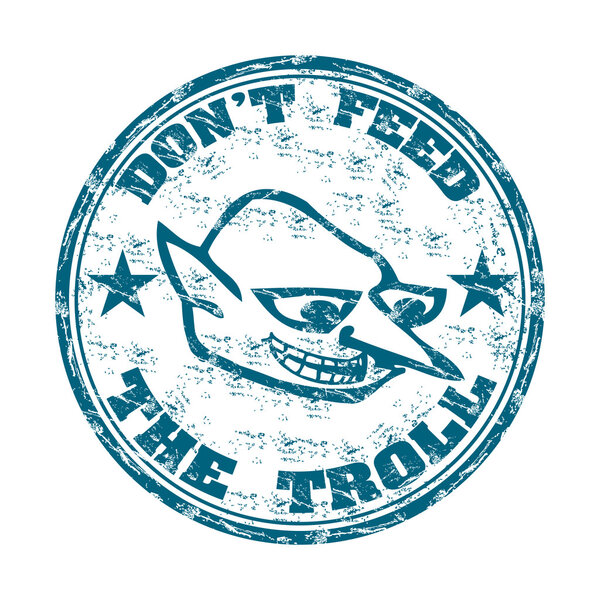 Do not feed the troll grunge rubber stamp