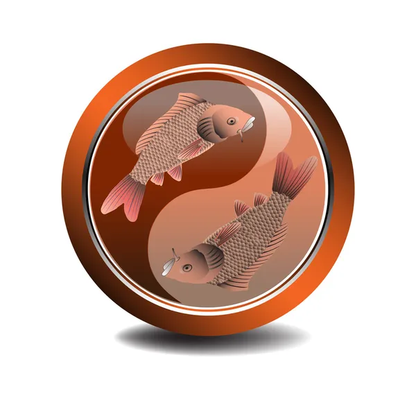 Peixe Yin e yang — Vetor de Stock