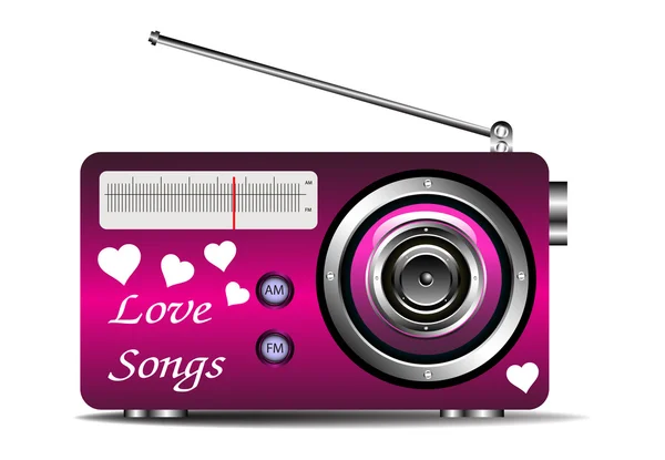 Canções de amor no rádio —  Vetores de Stock