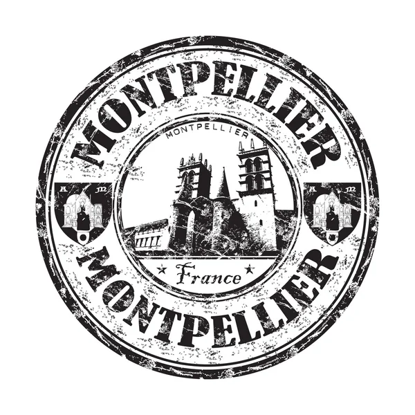 Timbre caoutchouc grunge Montpellier — Image vectorielle