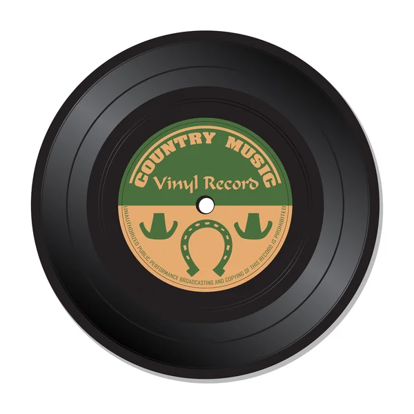 Country hudba vinyl záznam — Stockový vektor