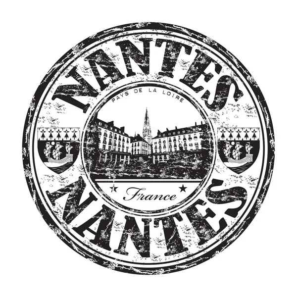 Nantes grunge gumibélyegző — Stock Vector