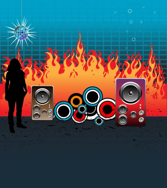 Music in flames — Stock Vector