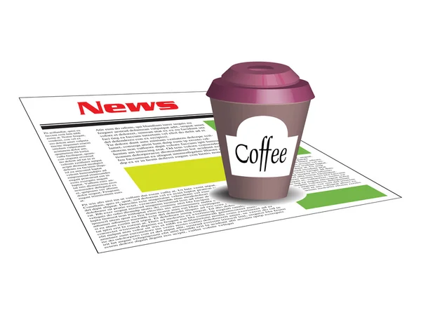 Coffee and news — Stock Vector