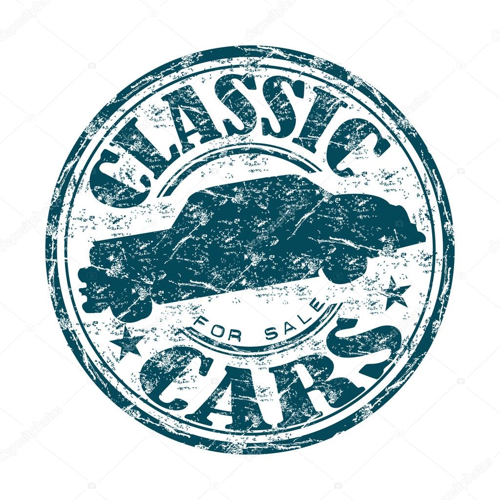 Classic cars for sale grunge rubber stamp