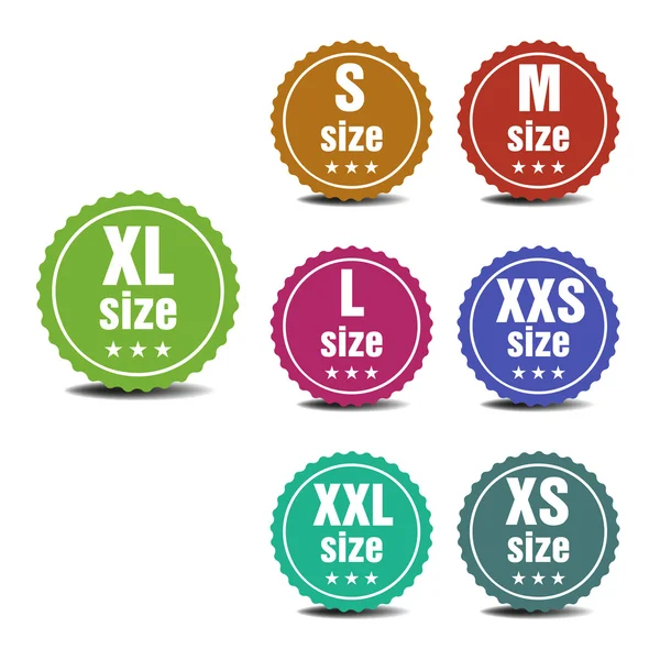 Size clothing labels — Stock Vector