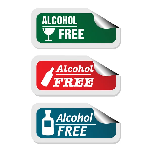 Alcohol free stickers — Stock Vector