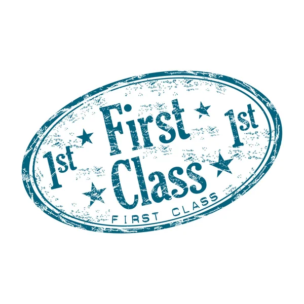 Резиновая марка первого класса — стоковый вектор