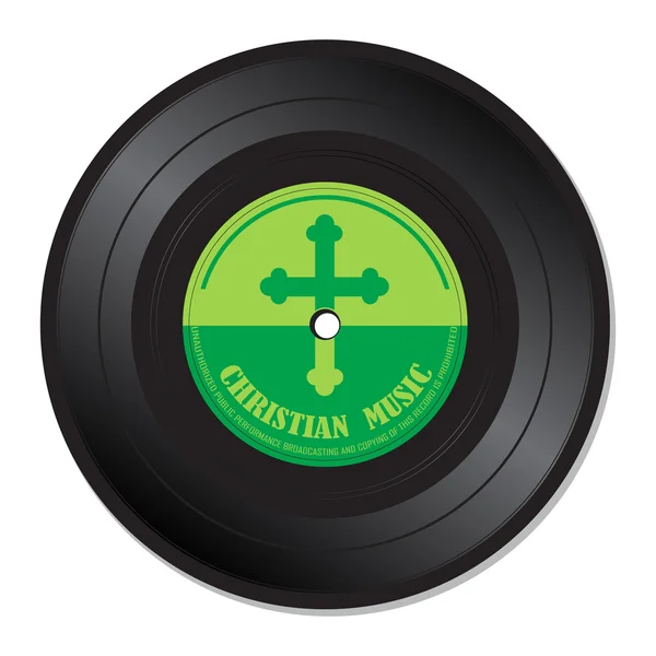 Música cristiana disco de vinilo — Vector de stock