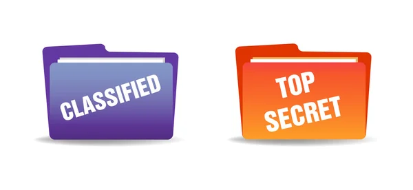 Classified and top secret folders — Stock Vector
