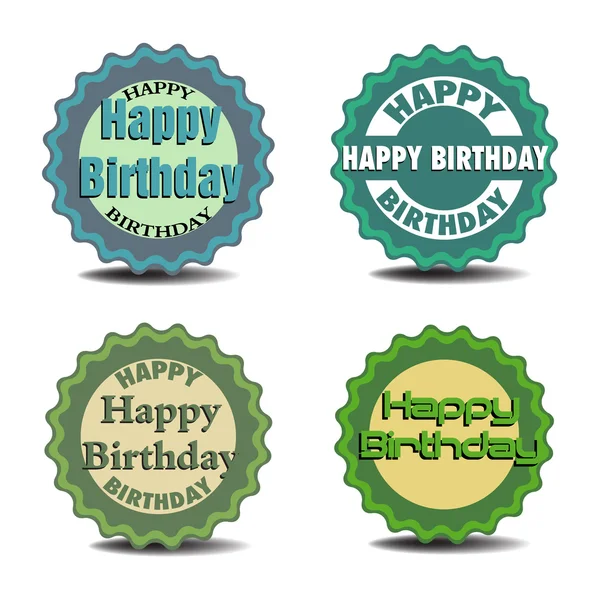 Happy Birthday stickers — Stock Vector