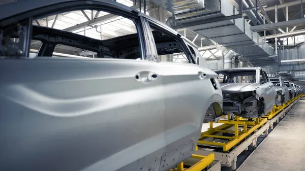 Impianto Produzione Auto Carrozzeria Pronta Verniciatura — Foto Stock