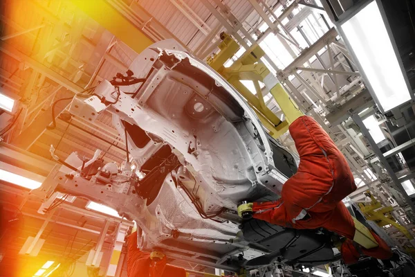 Car Assembly Line Innovative Factory — Stock Photo, Image